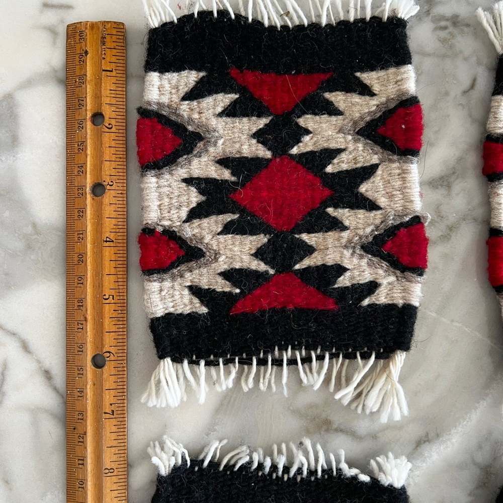 Geometric Wool Southwest Patterned Coasters - Picture 3 of 5